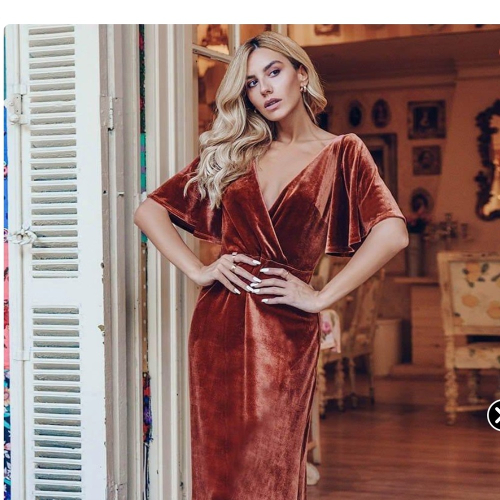 Elegant Red Velvet Dress